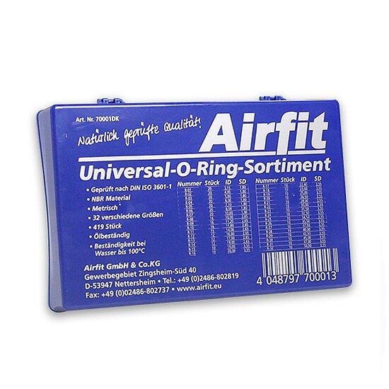 Universal-Dichtungskoffer, O-Ring-Sortiment, Airfit, 32 verschiedenen Größen