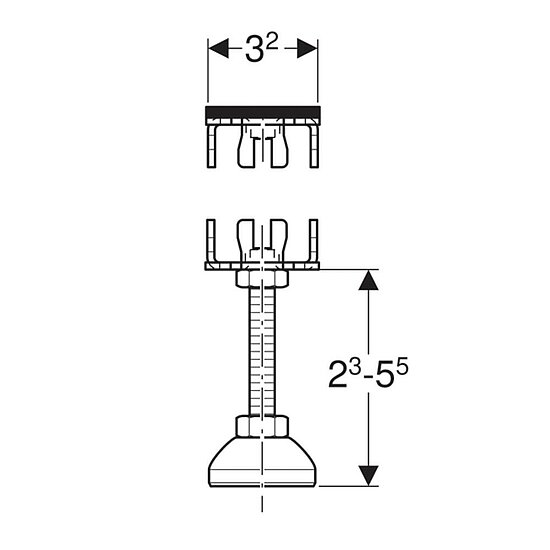 Fuss für Wannenverkleidung Geberit GIS Installationssystem, 461.805.00.1