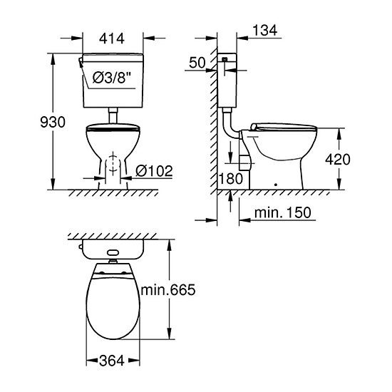 Grohe Bau Keramik WC-Kombi m.KST-SPK