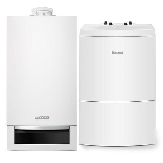 Gasbrennwertgerät GB172, 14 kW, Buderus, mit Warmwasserspeicher WU160W 160l, Erdgas E