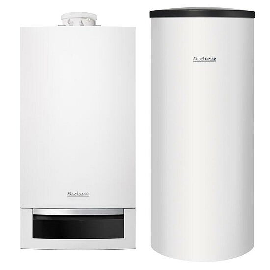 Gasbrennwertgerät GB172, 14 kW, Buderus, mit Warmwasserspeicher SU160W 160l, Erdgas E