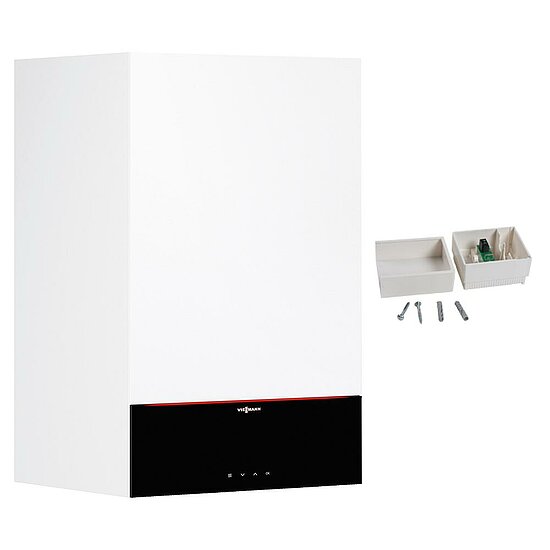 Gastherme Vitodens 222-W, 19 kW, 7 Zoll Display, Außentemperaturfühler, Ladespeicher, Viessmann