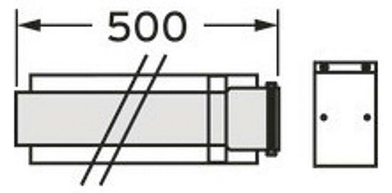 VAILLANT Verlängerungsrohr Brennwert Luft-/Abgasführung. PP. 60/100. 0.5 m