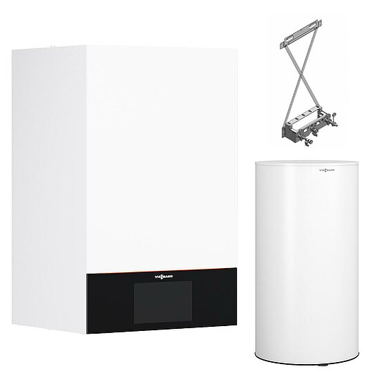 Gastherme Paket Vitodens 300-W, 11 kW, 200 L Vitocell 300-W EVIB-A, nebengestellt, Viessmann