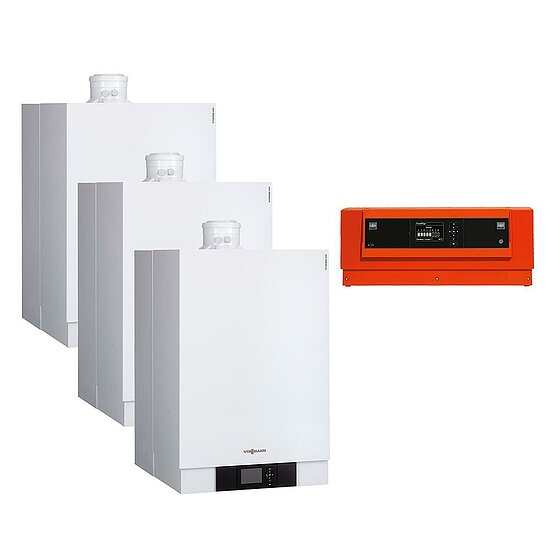 Kaskade 3-Fach Vitodens 200-W, 12-60 kW, Vitotronic 300-K, Wandmontage, Viessmann