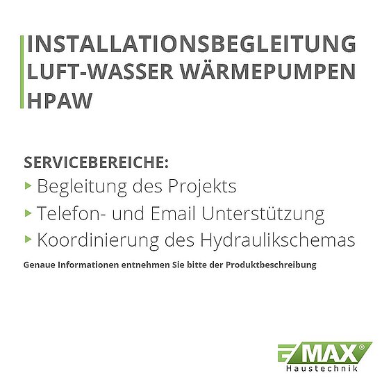 Installationsbegleitung Luft-Wasser-Wärmepumpe HPAW 04 bis 16 für Fachhandwerker