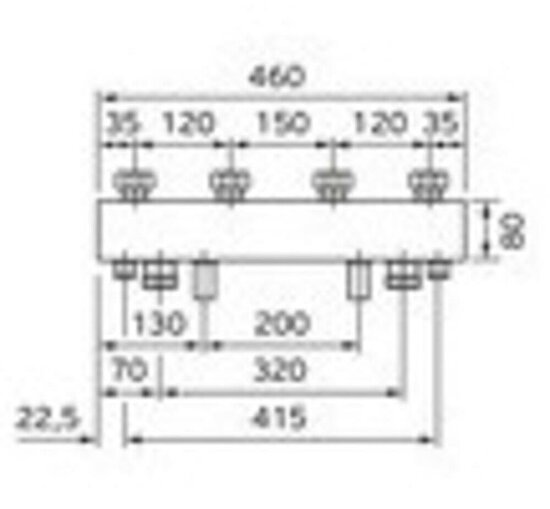 VAILLANT Verteilerbalken WHV 35 für 2 Rohrgruppen mit integr. hydr. Weiche