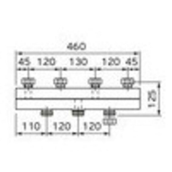 VAILLANT Verteilerbalken für Anschluss von 2 Rohrgruppen