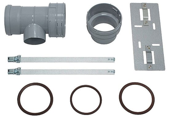 VAILLANT Set 7 T-Stück DN 100 für Abgas- anschl. 80/125 f.flex. Abgasl. DN 100.PP