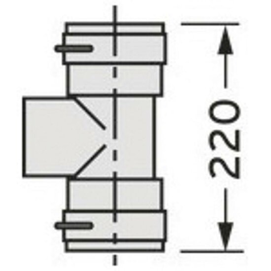 VAILLANT Set 7 T-Stück DN 100 für Abgas- anschl. 80/125 f.flex. Abgasl. DN 100.PP