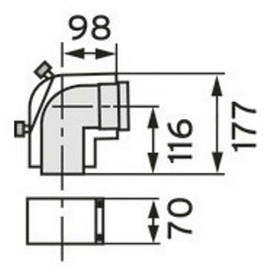 VAILLANT Bogen 87 Grad Brennwert konz.. PP. 80/125 mm. m. Reinigungsd.