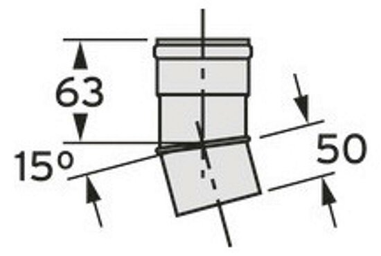 VAILLANT Bogen 15 Grad (2 St.) Brennw. für starre Abgasleitung DN 80. PP