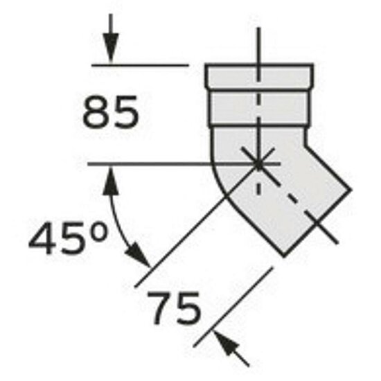 VAILLANT Bogen 45 Grad (2 St.) Brennwert für starre Abgasleitung DN 80. PP