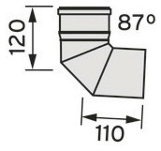 VAILLANT Bogen 87 Grad Brennwert für starre Abgasleitung DN 80. PP