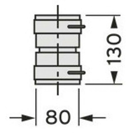 VAILLANT Set 3 Verbindungsstück Brennw. für flexible Abgasleitung DN 80. PP