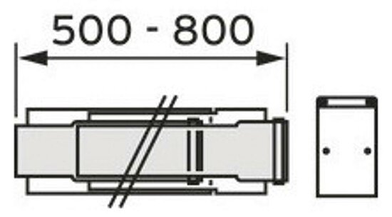 VAILLANT Teleskopverlängerung turboTEC Luft-/Abgasführ.. Alu. 60/100. 0.5-0.8 m