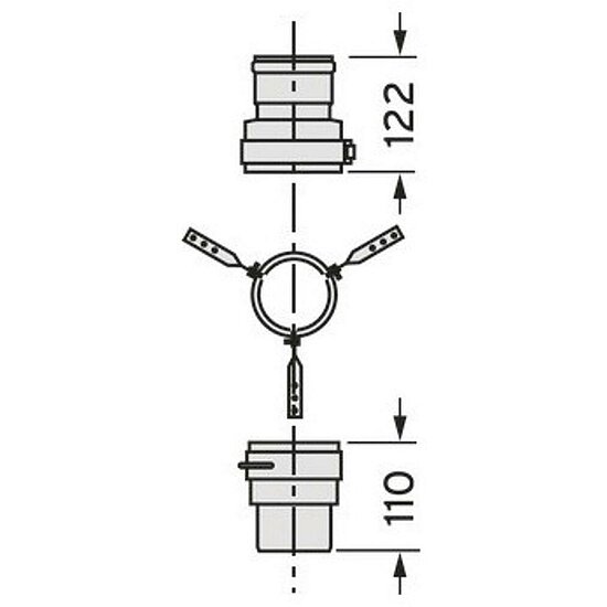 VAILLANT Set 6 Grundelemente Brennwert für flexible Abgasleitung DN 80. PP