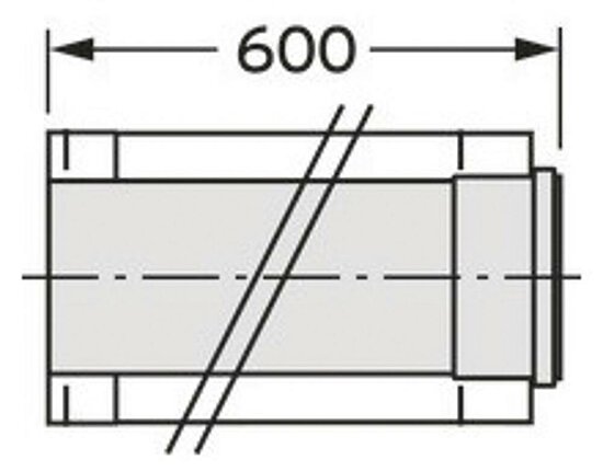 VAILLANT Verlängerung DN 300/200 0.5 m Edelstahl für Abgassystem Fassade DN 200