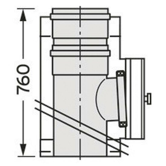 VAILLANT Revisionselement DN 300/200 Edelstahl für Abgassystem Fassade DN 200