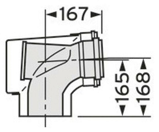 VAILLANT Revisions-T-Stück(Bogen) 87 Gr konzentrisch PP inkl.Funktionsverschluss