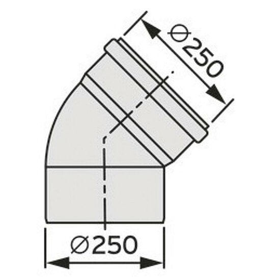 VAILLANT Bogen 45 Grad 250 mm PP