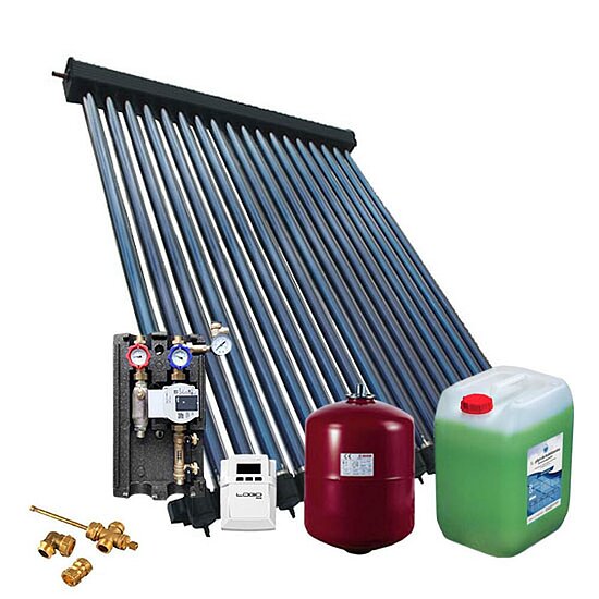 Solarpaket SUNEX mit 1x Rohrenkollektoren HP30 Heat Pipe, 4,89m², ohne Speicher