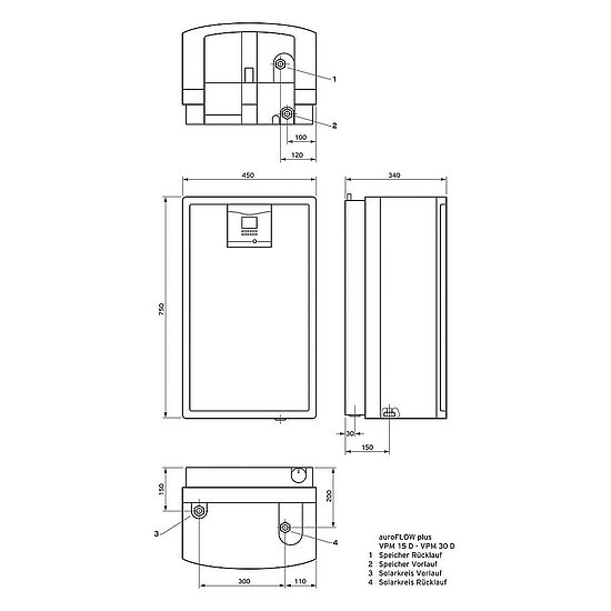 VAILLANT Solarpaket 9.501/3 SHU 4 x VFK 135 VD. VPS 800/3-7. VPM 15 D