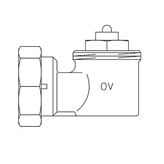 Oventrop Winkeladapter, weiß, Nr.111450, M30x1,5/M30x1,5