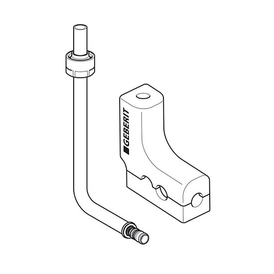 GEBERIT Mepla Metallrohr-Anschlussbogen 90° mit Dämmbox und Anschlussverschraubung für EK, Ø16/Ø15mm, L=300mm, 1 Stk