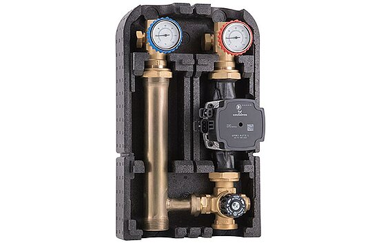 Pumpengruppe DN25 mit thermostatischem Mischventil, Grundfos Pumpe