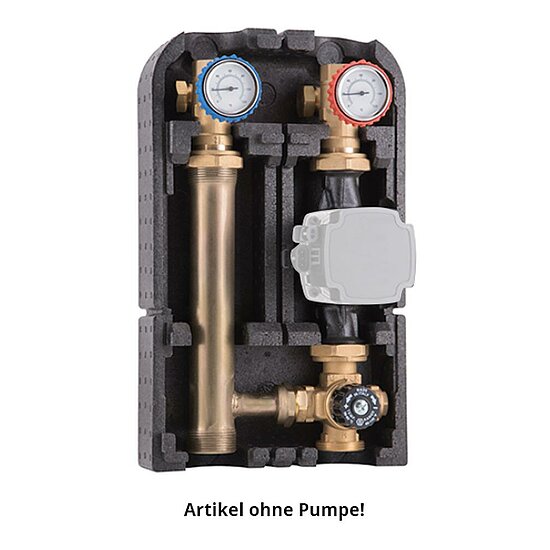 Pumpengruppe DN25 mit thermostatischem Mischventil, ohne Pumpe