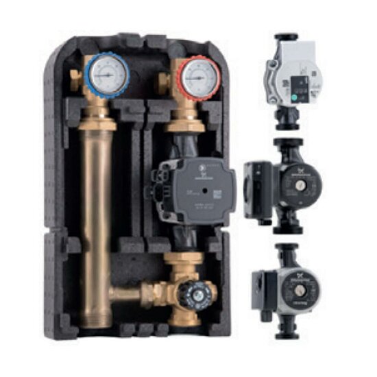 Pumpengruppe DN25 ungemischt mit Grundfos Pumpe